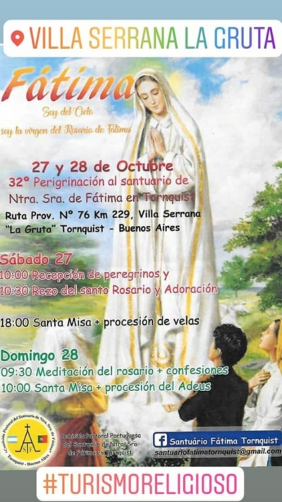 Villa Serrana La Gruta – Llega la 32º Peregrinación al Santuario de Fátima