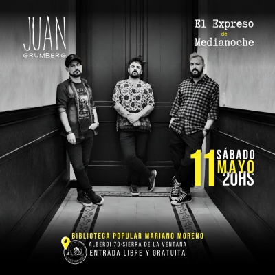 Sierra de la Ventana - Show de música de Juan Grumberg y “El Expreso de Medianoche” en la Biblioteca Popular