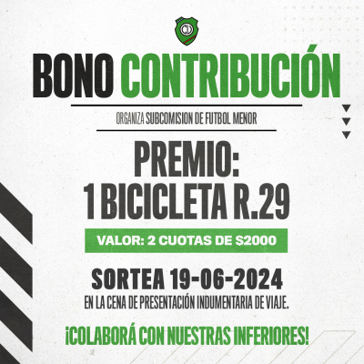 Tornquist - El Club Unión lanzó a la venta un bono con una bicicleta como premio