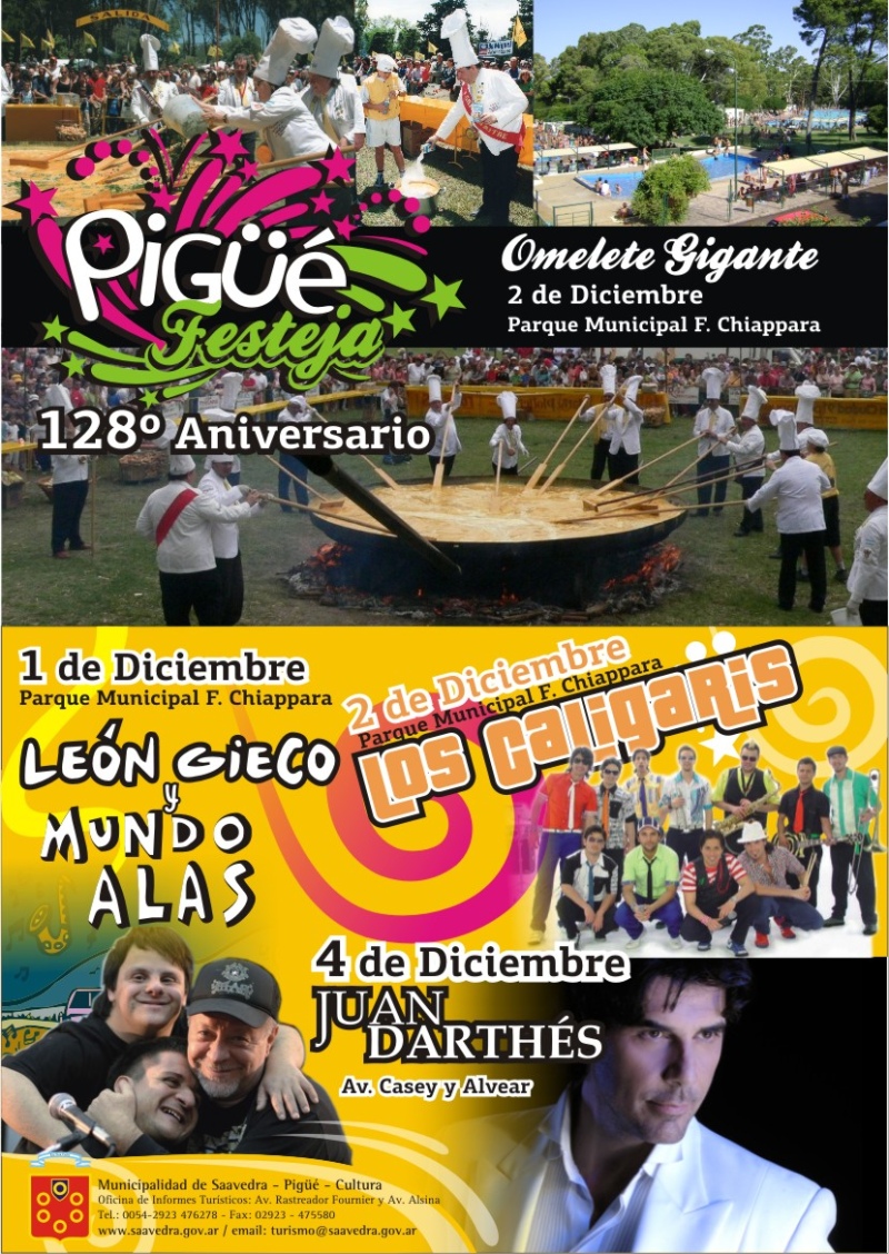 Piguè - La ciudad se prepara para compartir sus 128 º años de vida junto a Leòn Gieco