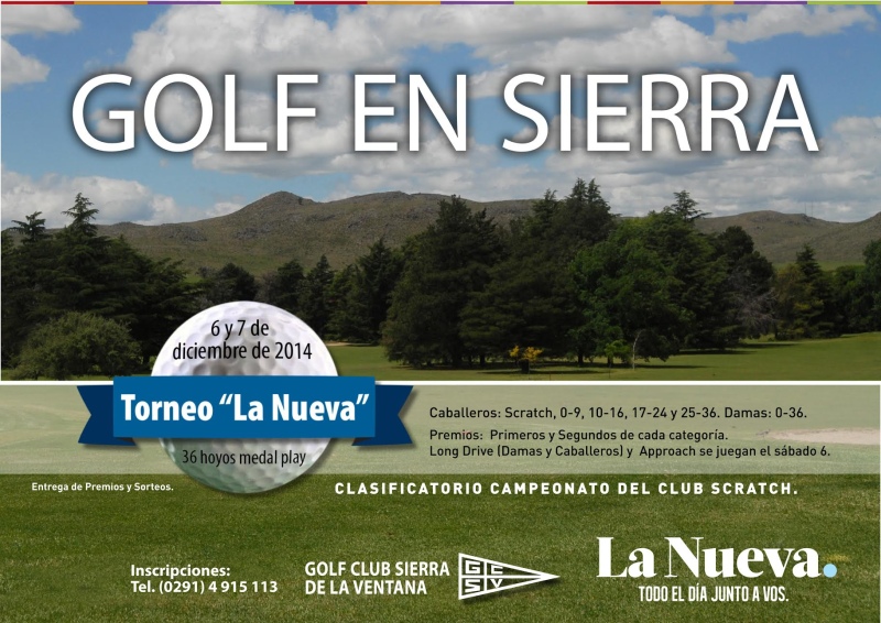 Sierra de la Ventana - Hoy y mañana se juega el torneo de golf "La Nueva", con 36 hoyos Medal Play 