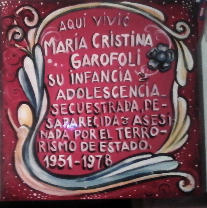 Tornquist - Hoy se coloca la baldosa recordatoria, en homenaje a Maria Cristina Garofoli