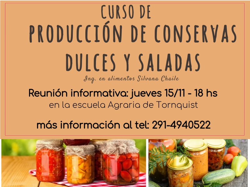Curso de Producción de Conservas Dulces y Saladas