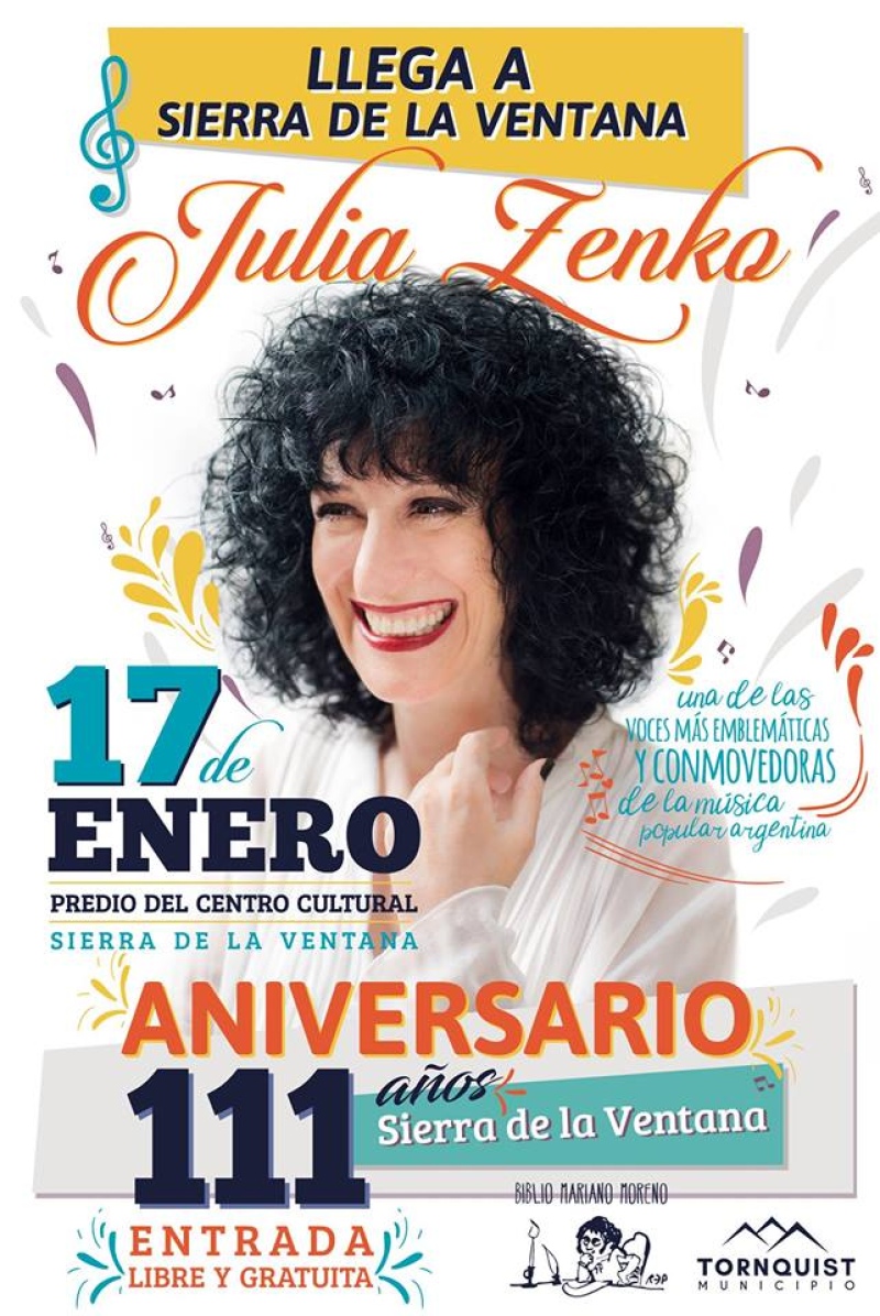 Sierra de la Ventana - Julia Zenko llega al Centro Cultural