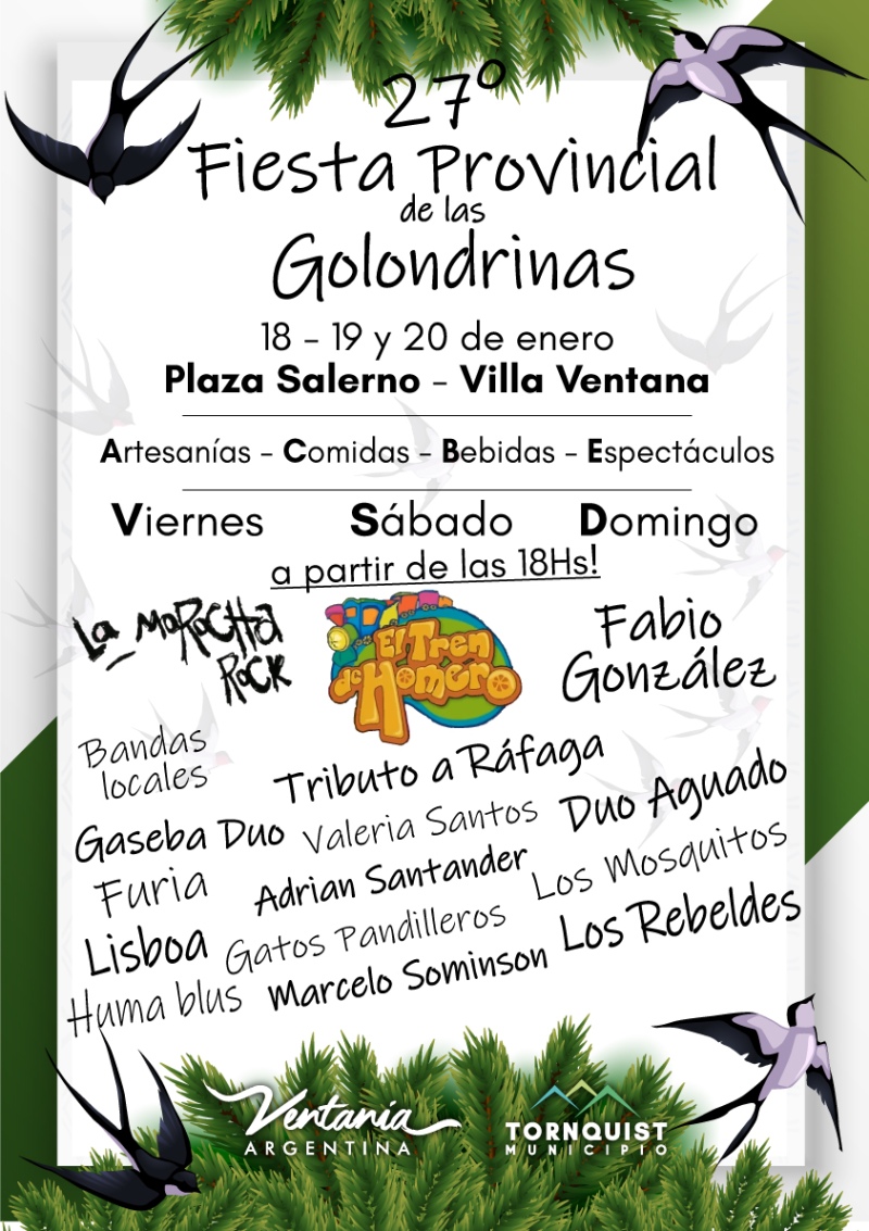 Villa Ventana - Este domingo la "27º Fiesta Provincial de las Golondrinas", se despide