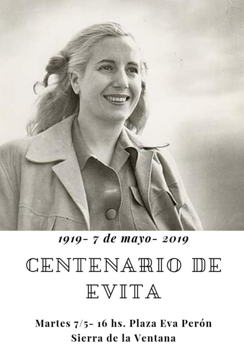Sierra de la Ventana - Mañana se recuerda el Centenario de Eva Perón