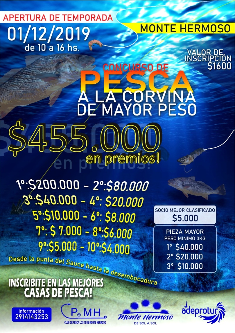 Monte Hermoso - El domingo 01 de Diciembre se ponen en juego 450 mil pesos en premios