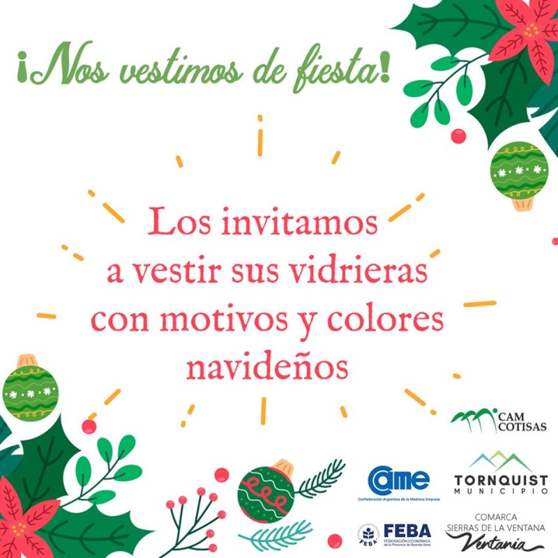 Sierra de la Ventana - Camcotisas invita a la comunidad, a decorar los frentes de cara a las próximas fiestas