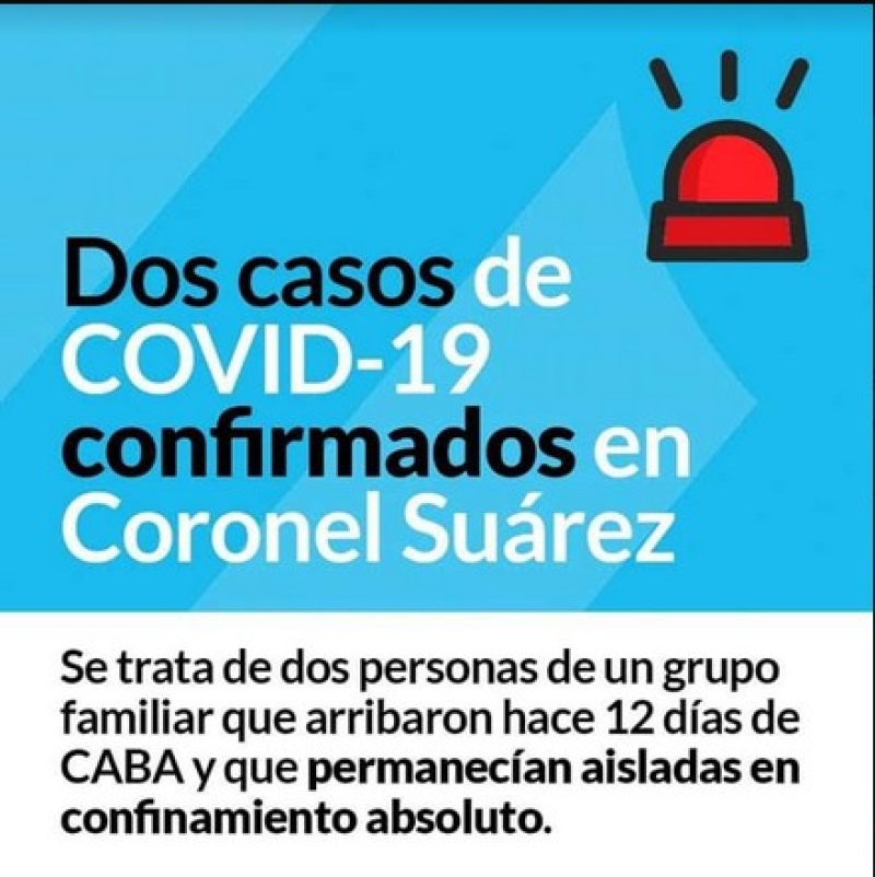 Coronel Suárez - Dos casos positivos son los que ya reconoce el distrito vecino