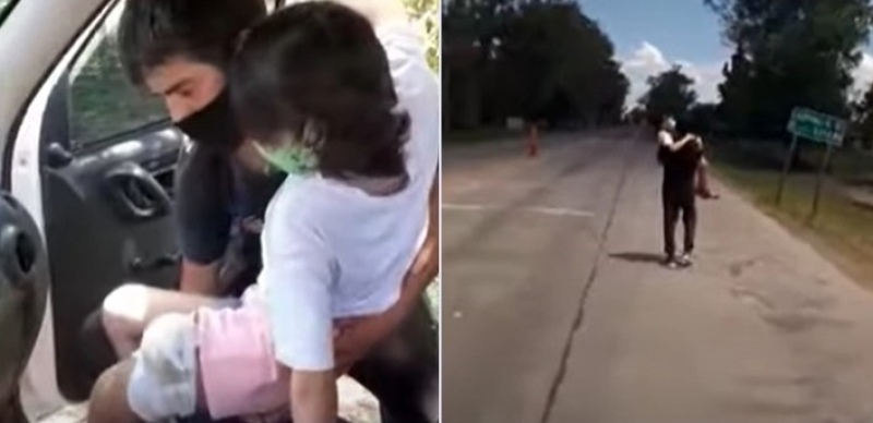 Un papá cruzó de Santiago del Estero a Tucumán con su hija enferma en brazos porque no le permitían pasar