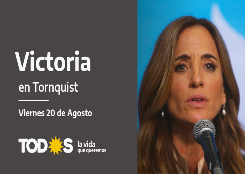 Tornquist - Victoria Tolosa Paz llega mañana a la tarde al Distrito