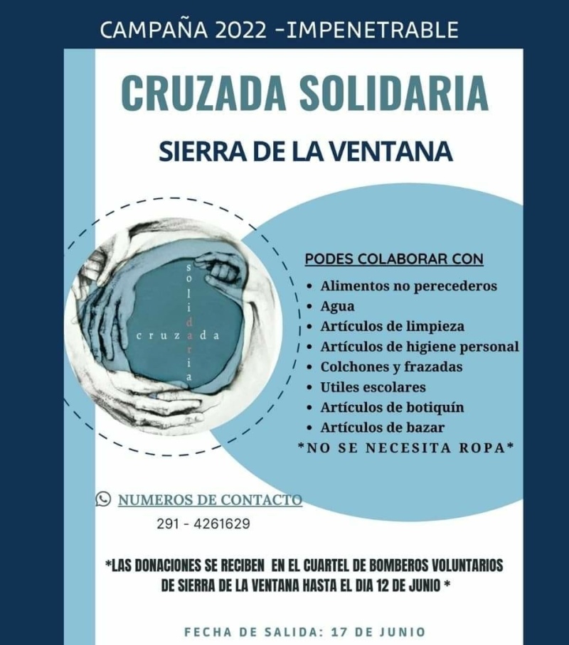 Sierra de la Ventana - Bomberos de la localidad vuelven a ser parte de la "Cruzada Solidaria"
