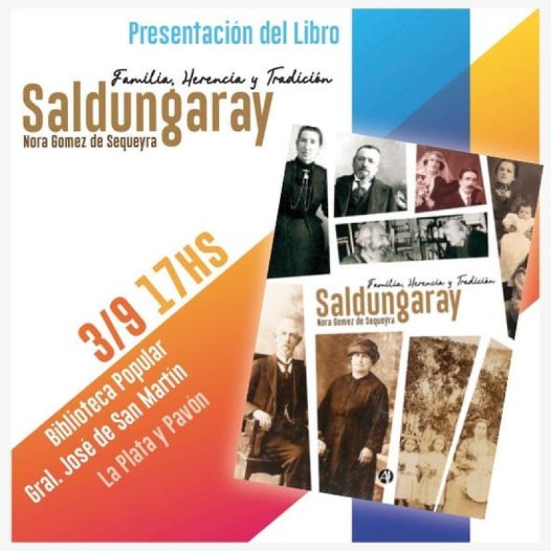 Saldungaray - El sábado 03 de Septiembre Nora Gómez de Sequeira presenta su libro "Familia, Herencia y Tradición"