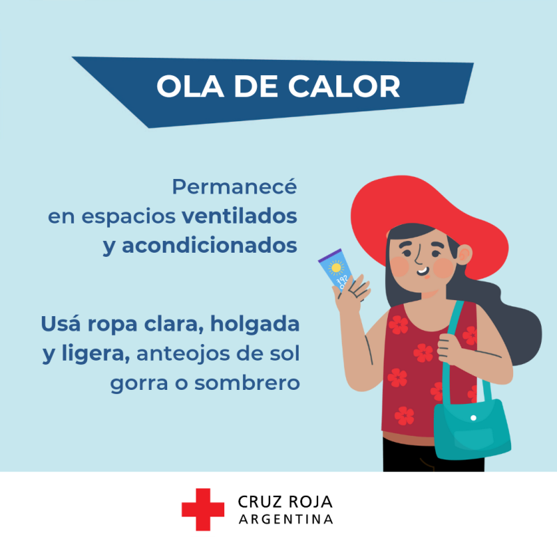 Recomendaciones de la Cruz Roja Argentina, ante la ola de calor