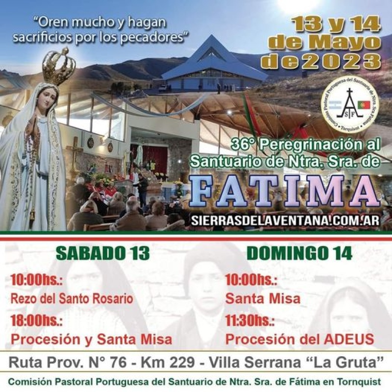 Villa Serrana La Gruta – Se realiza la 36º Peregrinación al Santuario de Fátima